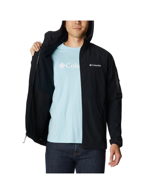 Columbia Columbia Kurtka outdoor Columbia Tall Heights Hooded Softshell Jacket Czarny Regular Fit