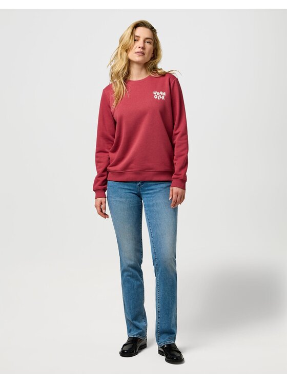 Wrangler Wrangler Bluzka REGULAR SWEAT Czerwony Regular Fit