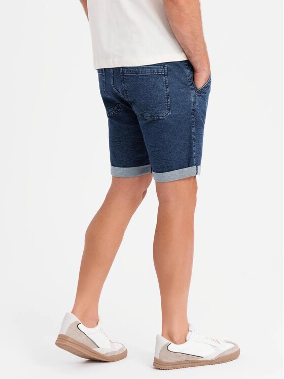 Ombre Ombre Szorty jeansowe OM-SRDS-0161 Niebieski Regular Fit