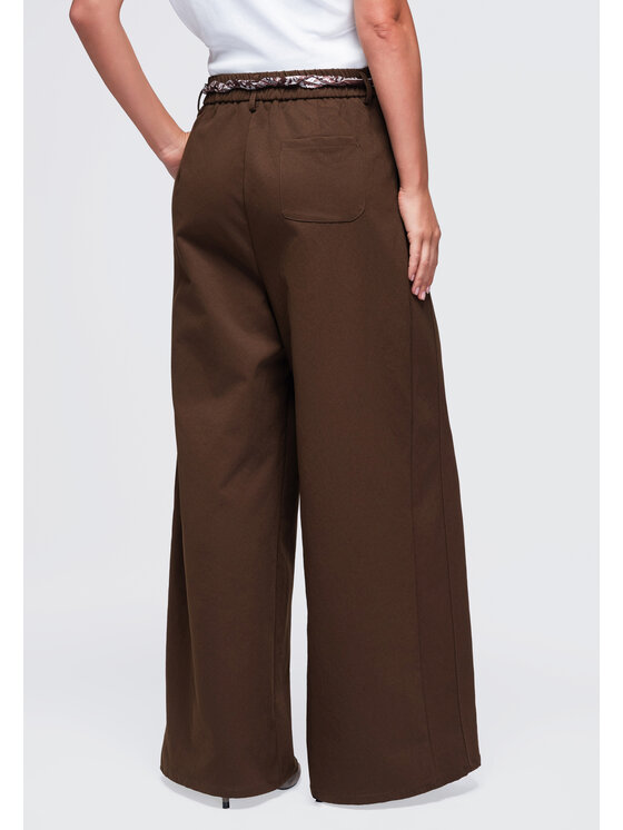 Ombre Ombre Spodnie materiałowe OW-PA-E0020 Brązowy Regular Fit