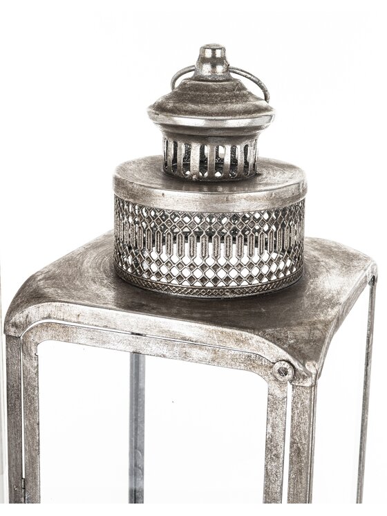 MIAhome MIAhome Lampion 2 szt. metalowy LANTEN Srebrny