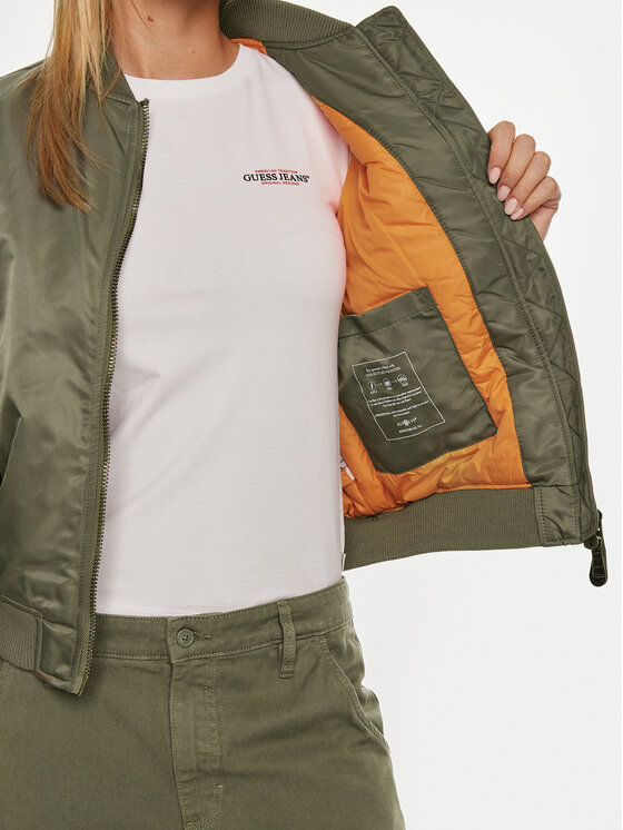 Guess Jeans Guess Jeans Bomber striukė W4YL01 WG932 Chaki Regular Fit