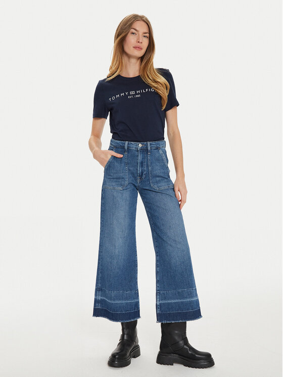 Tommy Hilfiger Tommy Hilfiger Tricou WW0WW40276 Bleumarin Regular Fit