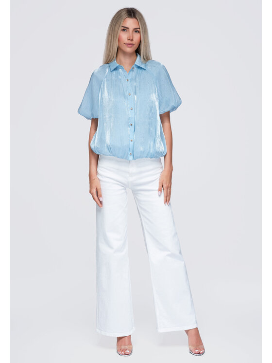 Ombre Ombre Koszula OW-SH-E0068 Niebieski Loose Fit