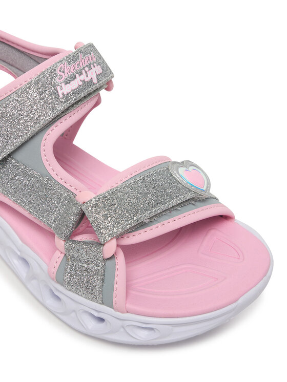 Skechers Skechers Sandali S-Lights: Heart Lights Sandal - Sugar Sparks 303114L/SLPK Argento