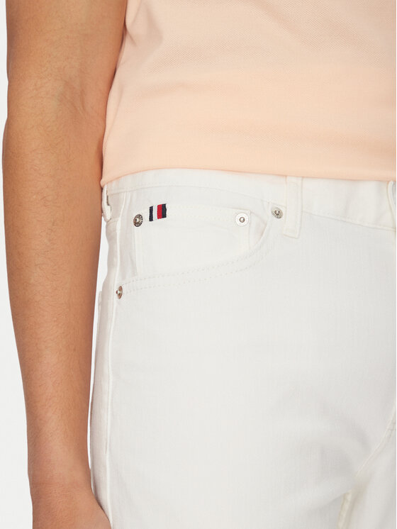 Tommy Hilfiger Tommy Hilfiger Blugi Denton MW0MW38812 Alb Straight Fit