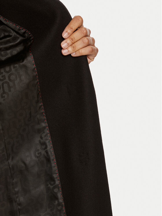 HUGO Hugo Wollmantel Molena 50523207 Schwarz Relaxed Fit