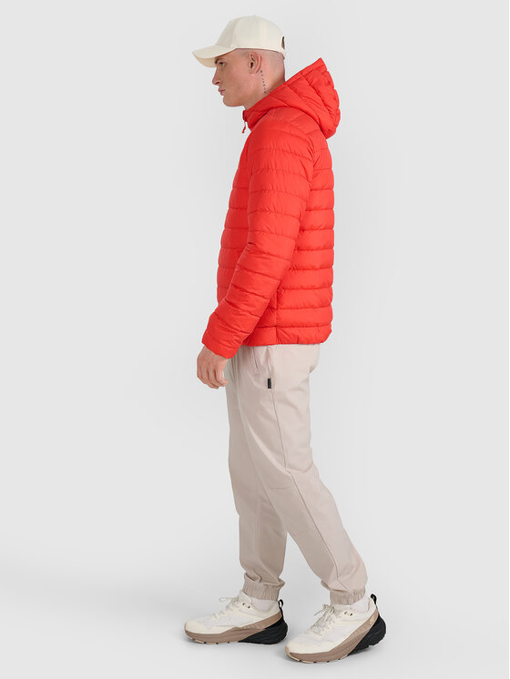 4F 4F Kurtka puchowa MIDSHOP TEXTILE Czerwony Regular Fit