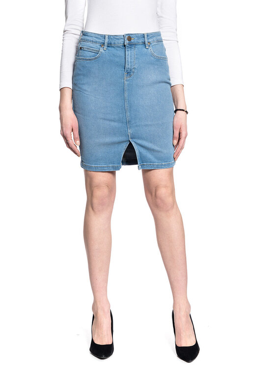 Lee Lee Spódnica mini PENCIL SKIRT Niebieski Regular Fit