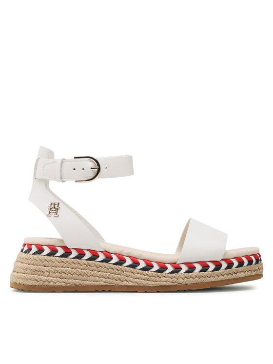 Tommy Hilfiger Tommy Hilfiger Εσπαντρίγιες Low Wedge Sandal FW0FW07080 Λευκό