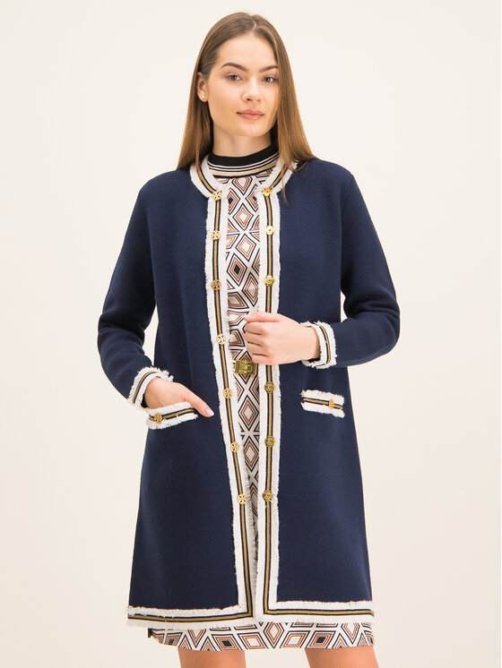Tory Burch Tory Burch Кардиган Fringe Kendra 59786 Тъмносин Regular Fit