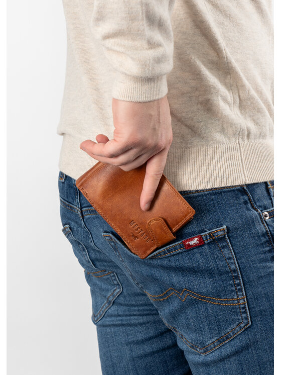 Mustang Mustang Portfel męski DENIMO WALLET Brązowy