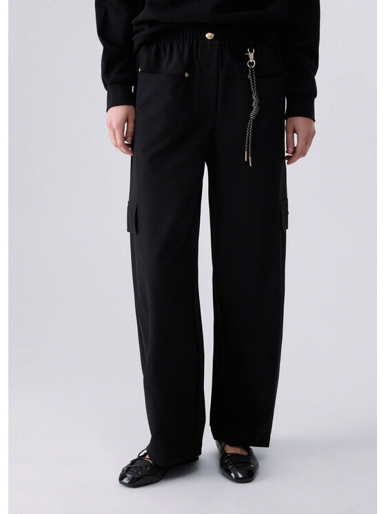 Liu Jo Liu Jo Pantaloni di tessuto TF6067T695A22222 Nero Loose Fit