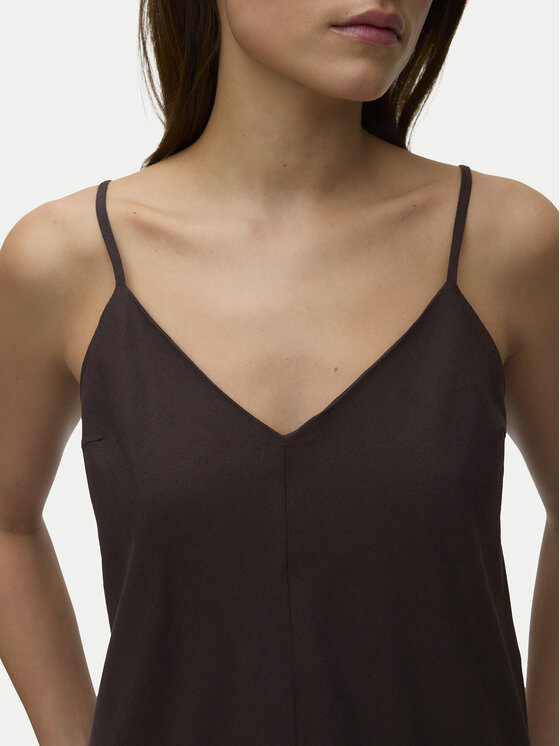 Vero Moda Vero Moda Letné šaty Selma 10345674 Tmavo hnedá Regular Fit