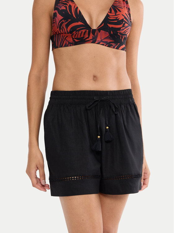 Triumph Triumph Kratke pidžama hlače Summer Wear 10227237 Crna Regular Fit