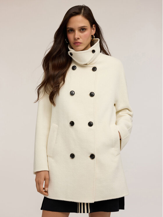 Motivi Motivi Cappotto 0076W100113N011 Bianco Regular Fit