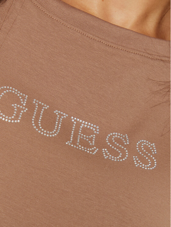 Guess Guess Marškinėliai V3BI11 J1314 Ruda Regular Fit
