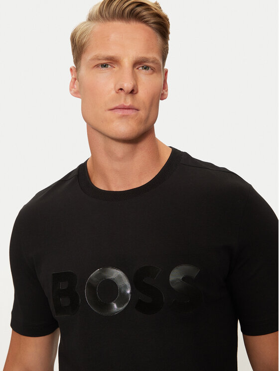 BOSS Boss Marškinėliai Mirror 2 50525087 Juoda Regular Fit