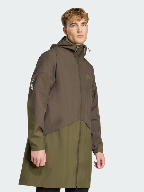 adidas adidas Parka Terrex Multi 2 Layer CLIMAPROOF Rain Zielony Regular Fit
