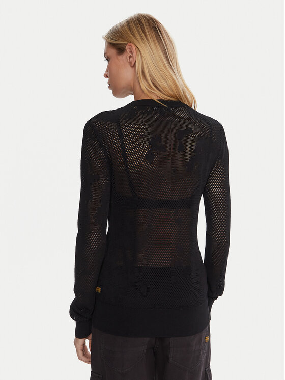 G-Star Raw G-Star Raw Sveter Pointelle D27724-B754 Čierna Regular Fit