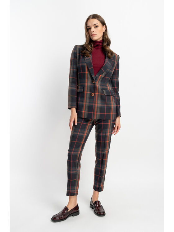 CLICK CLICK Bavlnené nohavice 30-314 Bordová Skinny Fit