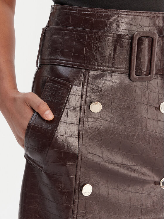 Morgan Morgan Fustă din imitație de piele 261-JADYNA Maro Slim Fit