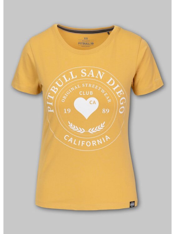 PITBULL PITBULL T-Shirt Koszulka damska HEARTIE S Żółty Regular Fit