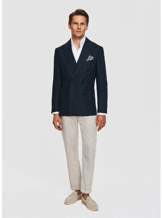 Pako Lorente Pako Lorente Marynarka P26SF-3X-026 Granatowy Slim Fit