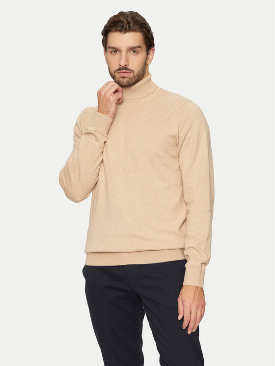 Bugatti Bugatti Rollkragenpullover 7700 65520B Beige Regular Fit