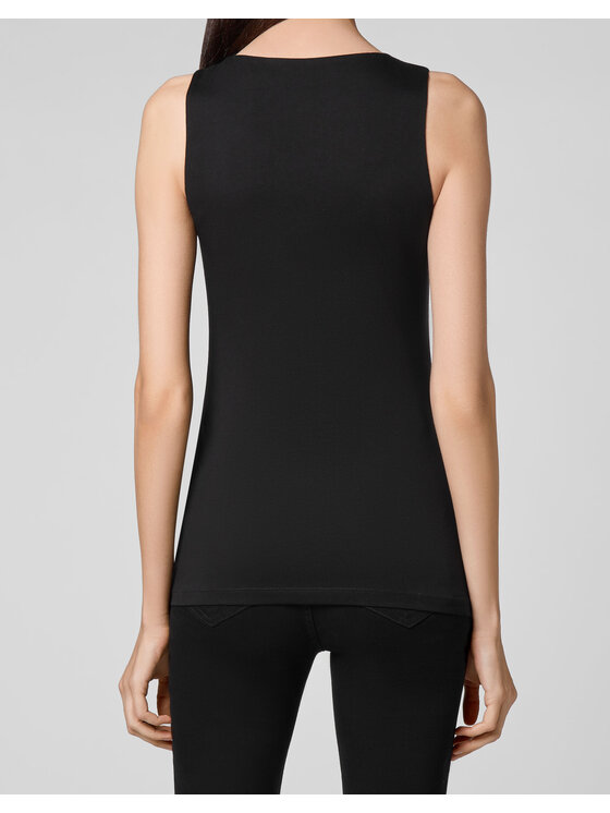 PHILIPP PLEIN PHILIPP PLEIN Tank top 7397 Czarny Skin Tight Fit