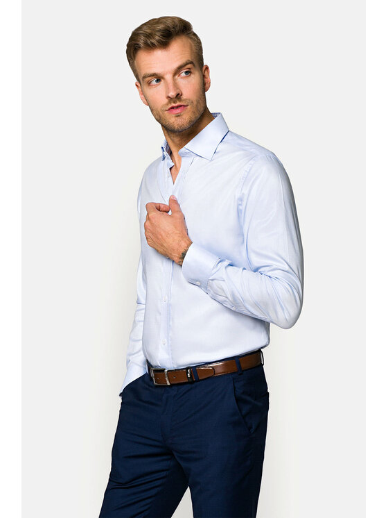 Lancerto Lancerto Koszula Jenna KO073120000001 Błękitny Slim Fit