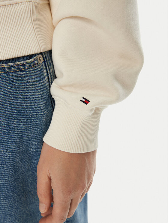 Tommy Hilfiger Tommy Hilfiger Džemperis ar kapuci Modern Script WW0WW43844 Écru Regular Fit