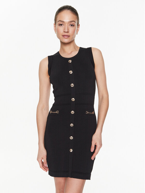 Morgan Morgan Sukienka dzianinowa 231-RMCOEUR Czarny Slim Fit