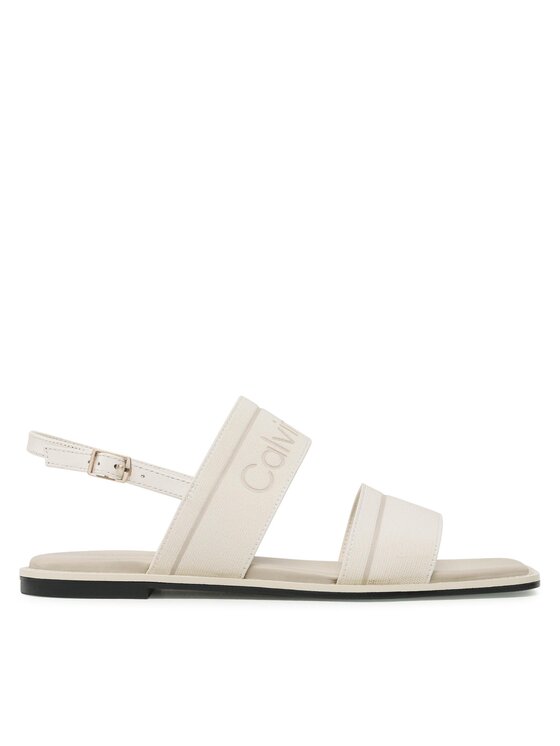 Calvin Klein Sandales Squared Flat Sandal He HW0HW01496 Écru