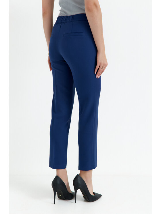 Makover Makover Spodnie damskie K055 Granatowy Regular Fit
