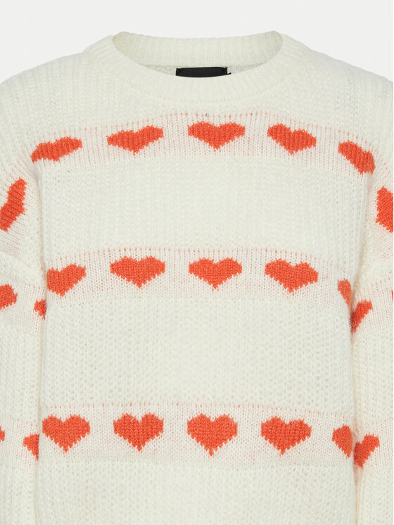 Pieces Pieces Sweter Nove 17152014 Écru Regular Fit