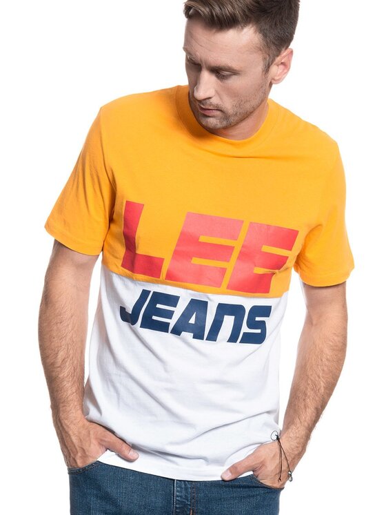 Lee Lee T-shirt COLOUR BLOCK TEE Giallo Regular Fit