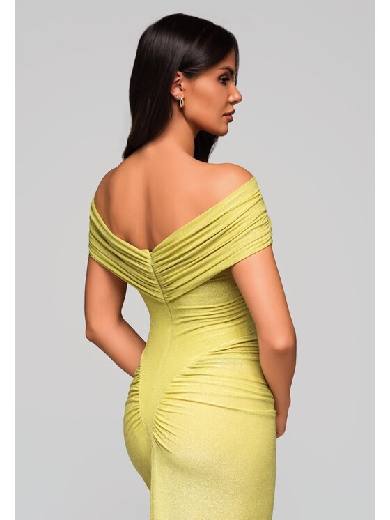 Ombre Ombre Sukienka koktajlowa LA-OM-DLR182 Zielony Regular Fit