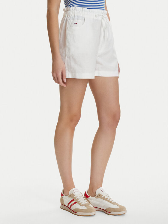 Tommy Jeans Tommy Jeans Шорти от плат DW0DW22227 Бял Regular Fit