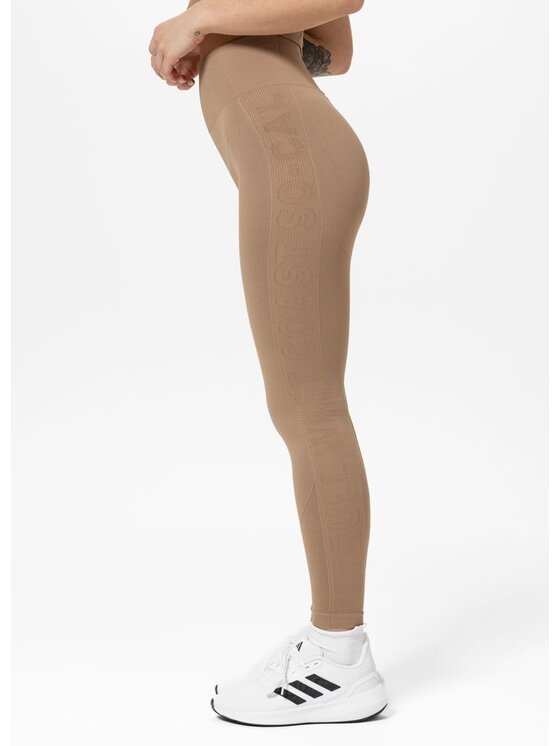 PITBULL PITBULL Legginsy Legginsy sportowe damskie COLUMBIA M/L Beżowy Regular Fit