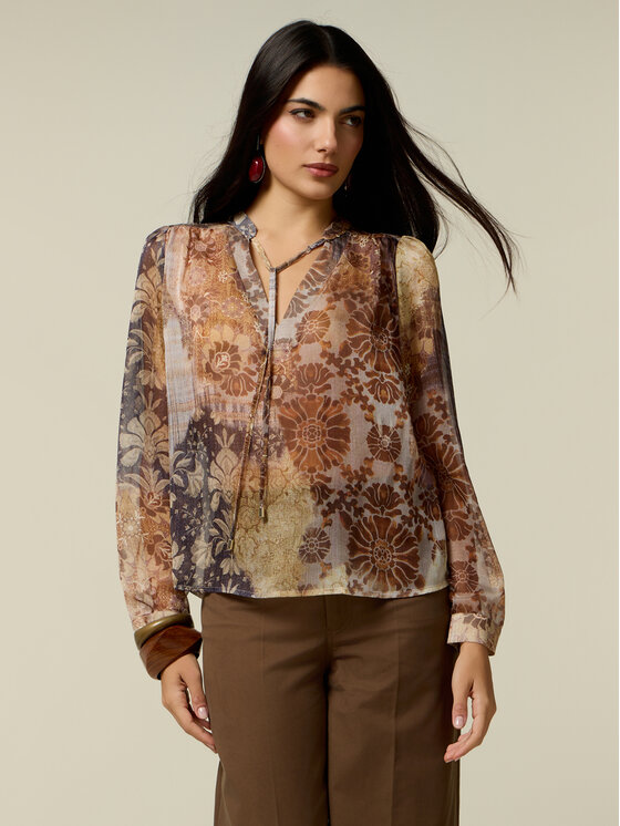 Oltre Oltre Blusa 2169J000971N0R2 Crema Regular Fit
