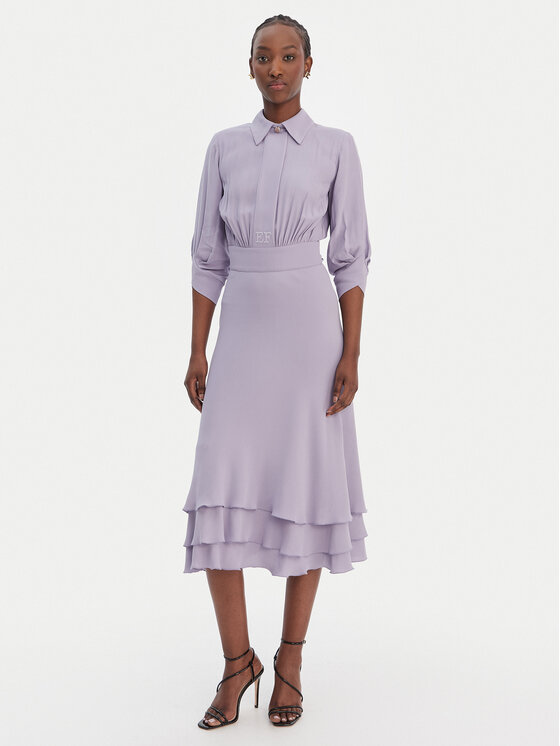 Elisabetta Franchi Elisabetta Franchi Коктейлна рокля AB-923-61E2 Виолетов Regular Fit