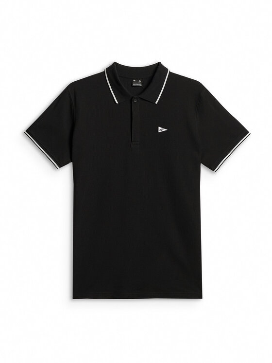 4F 4F Polo LAKESIDE ESCAPE Czarny Regular Fit