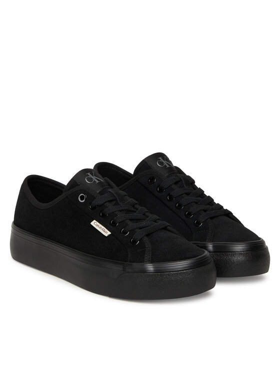 Calvin Klein Calvin Klein Сникърси Vulc Flatf Lace Up Sue/Wl Ck YW0YW02000 Черен