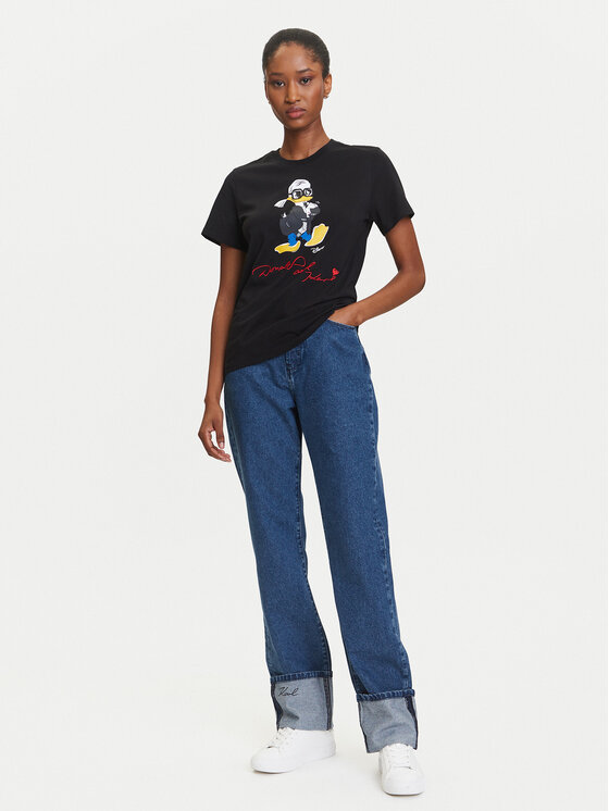 KARL LAGERFELD KARL LAGERFELD T-krekls A3W17090 Melns Regular Fit