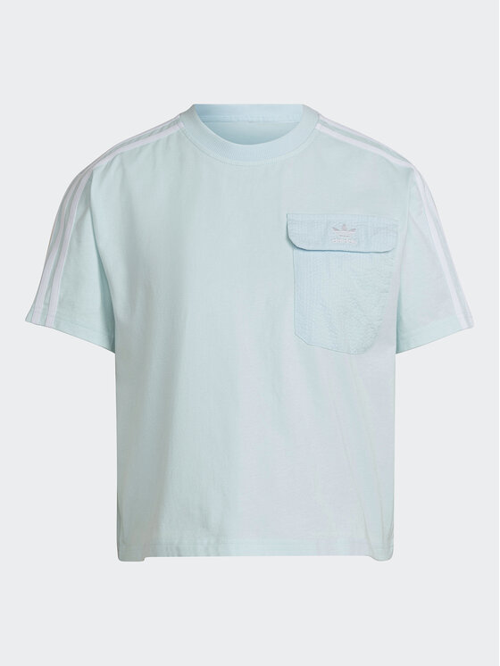 adidas adidas Tricou Adicolor Classics Poplin Back Loose Tee HL9302 Albastru celest Loose Fit
