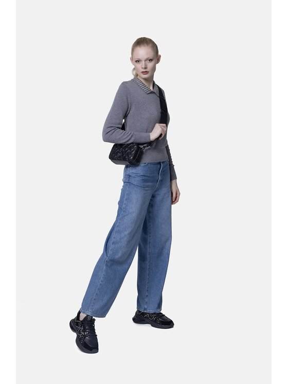 PINKO PINKO Sweter Ventotene Szary Regular Fit