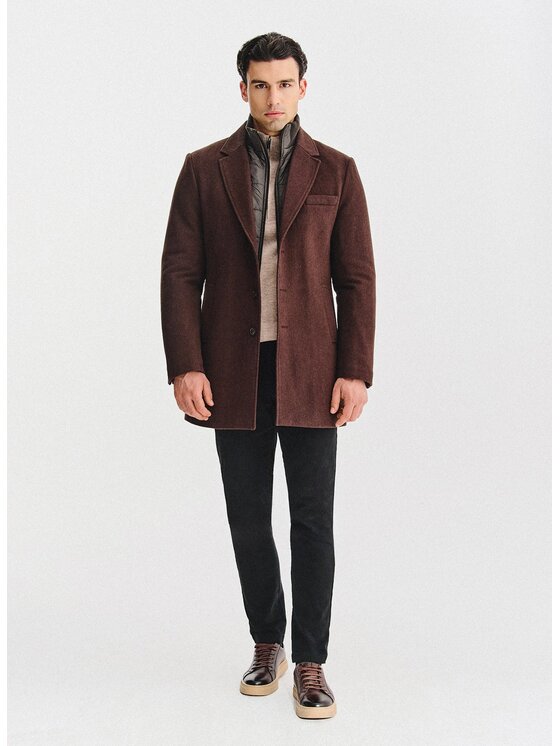 Pako Lorente Pako Lorente Płaszcz zimowy P25WF-7X-016 Brązowy Classic Fit
