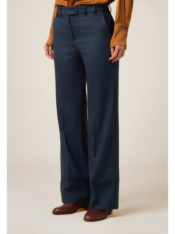 Oltre Oltre Pantaloni di tessuto P01VR009260N0Z4 Blu Baggy Fit