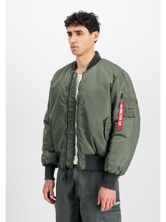 Alpha Industries Alpha Industries Kurtka bomber MA-1 Distressed Bomber Jacket Zielony Core Fit